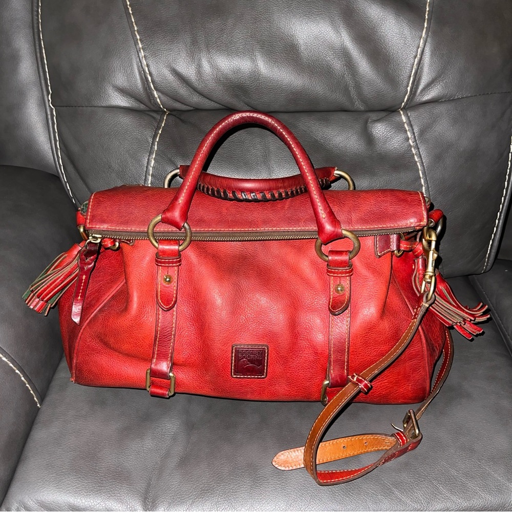 Dooney & Bourke Original Style Soft Red Leather Florentine Satchel